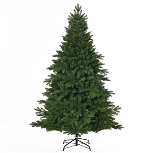 HomCom 6-ft Leg Base Full Rightside-Up Green Artificial Christmas Tree