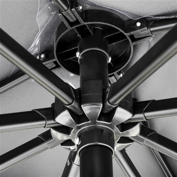 Outsunny 9.8-ft Charcoal Grey Garden Patio Umbrella with Crank and Base Included