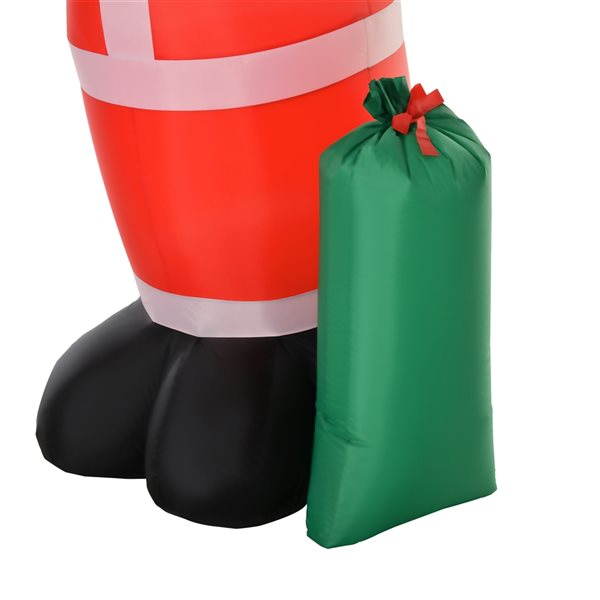 HOMCOM 8-ft Internal Light Santa with Gift Bag Christmas Inflatable