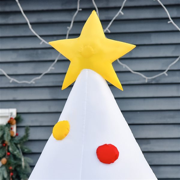 HomCom 8-ft Internal Light White Christmas Tree Christmas Inflatable