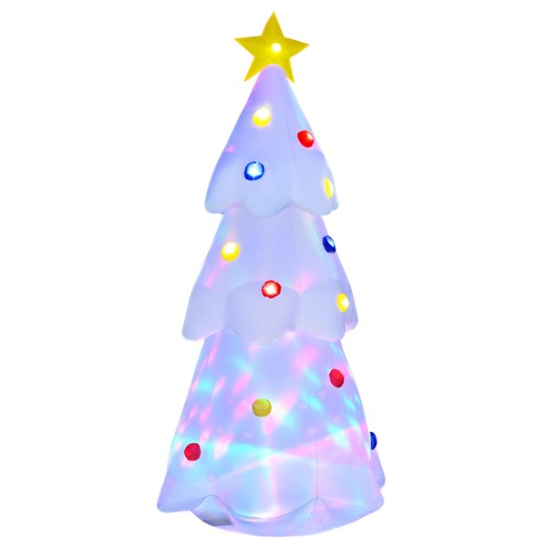 HomCom 8-ft Internal Light White Christmas Tree Christmas Inflatable