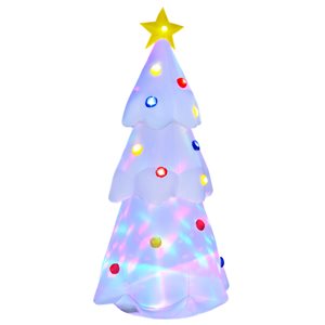 HomCom 8-ft Internal Light White Christmas Tree Christmas Inflatable