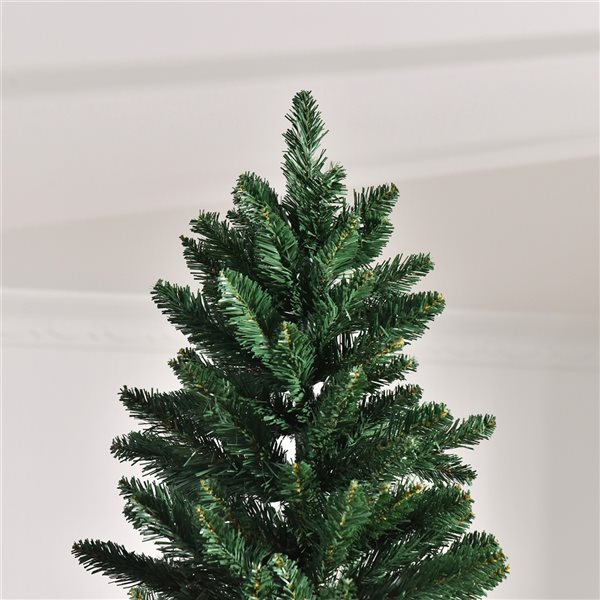 Sapin de Noël artificiel vert charnu sur pied par HomCom de 8 pi