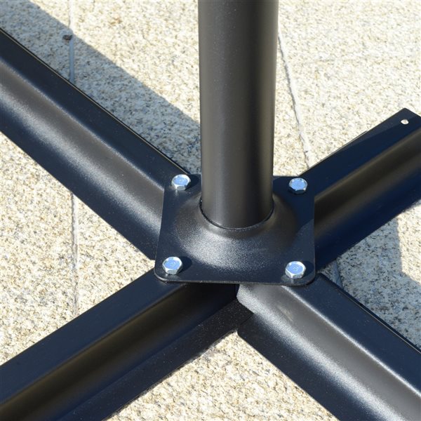 Outsunny 8.7-ft Dark Grey Garden Patio Umbrella with Crank and Base Included