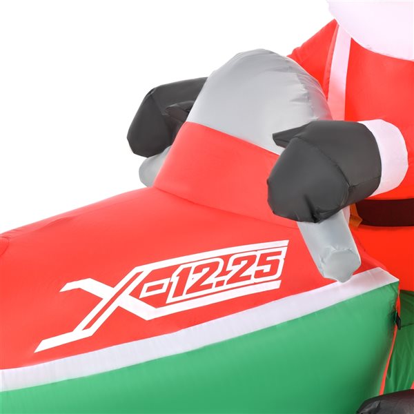 HomCom 5-ft Internal Light Santa on Snowmobile Christmas Inflatable