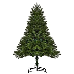 HomCom 4-ft Leg Base Full Rightside-Up Green Artificial Christmas Tree