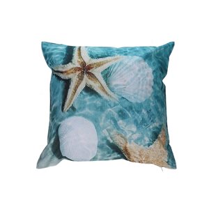 IH Casa Decor Blue 18-in x 18-in Square Outdoor Decorative Pillows (Starfish) - Set of 2