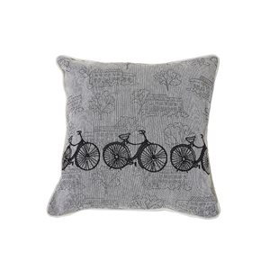 IH Casa Decor Grey 18-in x 18-in Square Indoor Decorative Pillows (Bicycle) - Set of 2