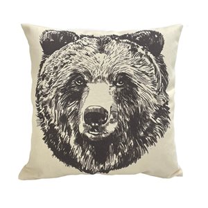 IH Casa Decor White 18-in x 18-in Square Indoor Decorative Pillows (Bear) - Set of 2