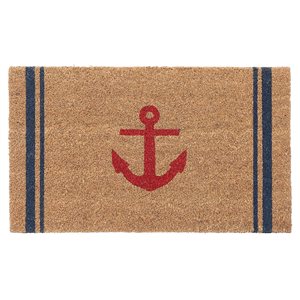 iH casadécor 1 1/2-ft x 2 1/2-ft Brown Rectangular Outdoor Door Mat (Anchor)