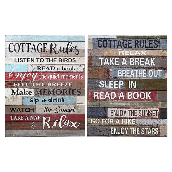 IH Casa Decor 19.7-in H x 15.75-in W Wood Wall Sign - Set of 2