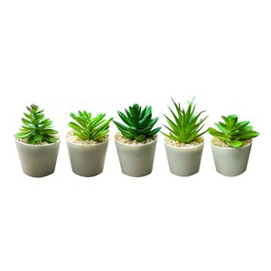 IH Casa Decor 4-in Green Artificial Succulent Plants - Set of 4