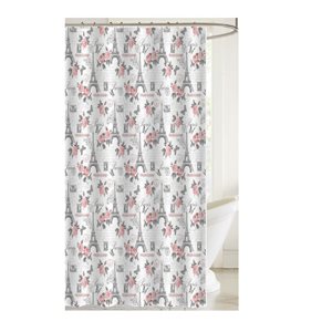 IH Casa Decor 71-in x 71-in Polyester Paris Shower Curtain