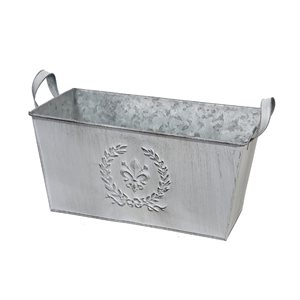 iH casadécor 10.55-in W x 5.4-in H Silver Metal Planter
