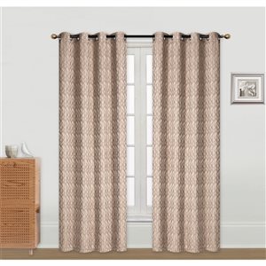 IH Casa Decor 96-in Taupe Polyester Semi-Sheer Not Lined Curtain Panel Pair