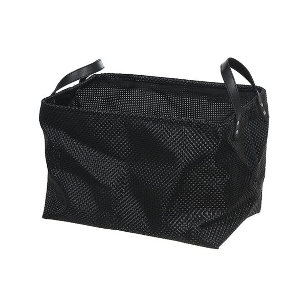 iH casadécor 15-in W x 10.25-in H x 9.85-in D Black Polyester Basket