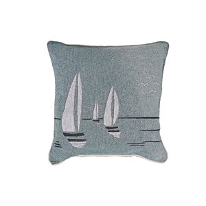 IH Casa Decor Blue 18-in x 18-in Square Indoor Decorative Pillows (Sailboat) - Set of 2