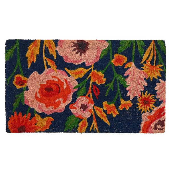 IH Casa Decor 1 1/2-ft x 2 1/2-ft Multicolour Floral Outdoor Door Mat J ...