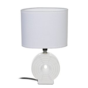 Lampe de table IH Casa Decor blanche de 12.6 po avec interrupteur marche/arrêt