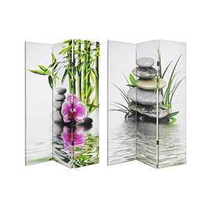 IH Casa Decor 3-Panel Zen Polypropylene Folding Contemporary/Modern Double-Sided Room Divider