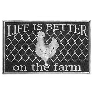 Paillasson extérieur iH casadécor rectangulaire argenté de 1 1/2 po x 2 1/2 po (Life is Better on the Farm)