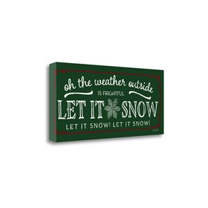 Tangletown Fine Art Frameless Let It Snow 16-in H x 36-in W Inspirational Canvas Print