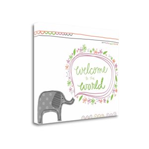 Tangletown Fine Art Frameless 32-in x 26-in Canvas Print - "Welcome To The World - Girl" by Katie Doucette