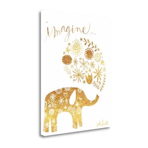 Tangletown Fine Art Frameless 32-in x 40-in Canvas Print - "Imagine Elephant" by Katie Doucette
