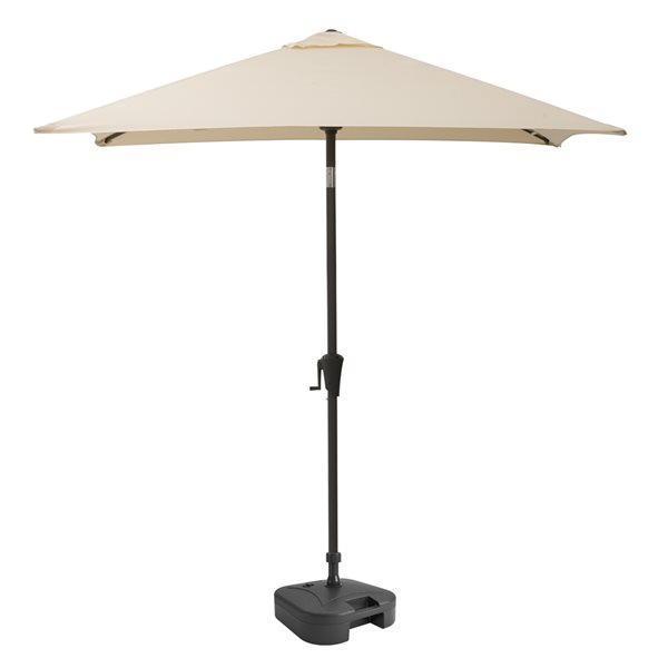 CorLiving 300-Series 9ft Square Tilting Warm White Patio Umbrella with Umbrella Base