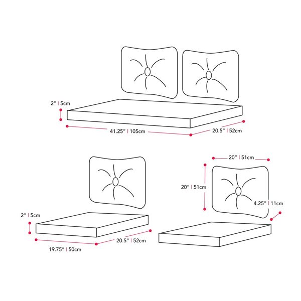 Cascade 7pc Replacement Light Blue Cushion Set