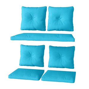 CorLiving Turquoise Patio Chair Cushion Set - 7-Piece