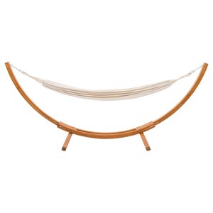 CorLiving Warm Sun Beige Fabric Hammock - Wood Stand Included