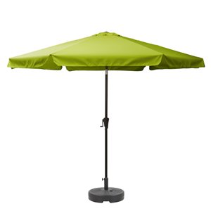 CorLiving Parasol de patio vert lime inclinable de 10 pi et base de parasol ronde