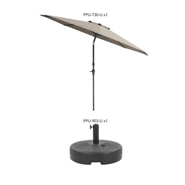 CorLiving 10ft Wind Resistant Tilting Sand Grey Outdoor Patio Umbrella