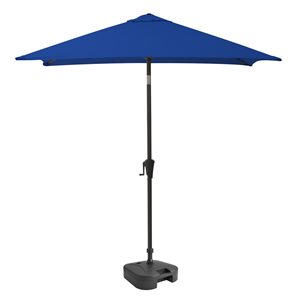 CorLiving 300-Series 9ft Square Tilting Cobalt Blue Patio Umbrella with Umbrella Base