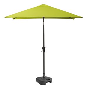 CorLiving Parasol de patio vert lime inclinable carré de 9 pi de la série 300 avec base de parasol