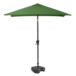 CorLiving Parasol de patio vert forêt inclinable carré de 9 pieds de la série 300 avec base de parasol