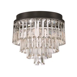 Designer Home 9-in Bronze LED Flush Mount Light