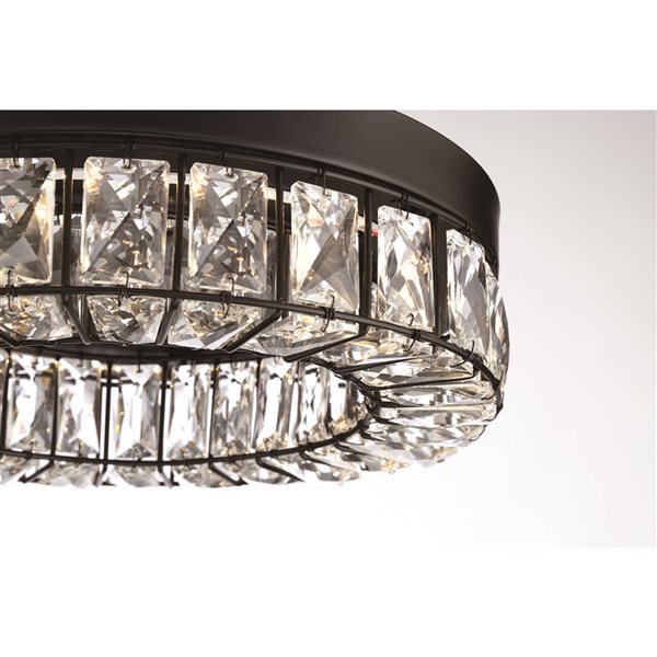 Designer Home Aurelis 13.5-in Black Integrated LED Flush Mount Light