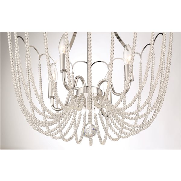 Designer Home Calliope 4-Light Chrome Crystal Chandelier