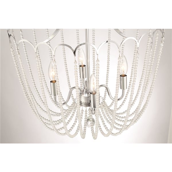 Designer Home Calliope 4-Light Chrome Crystal Chandelier