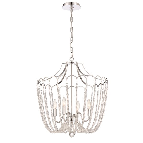 Designer Home Calliope 4-Light Chrome Crystal Chandelier