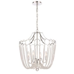 Designer Home Calliope 4-Light Chrome Crystal Chandelier