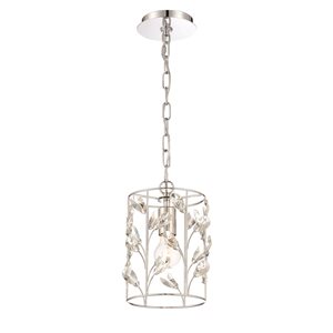 Designer Home Florian 7-in x 9.5-in Chrome Small Pendant Light