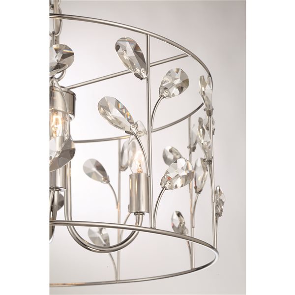 Designer Home Florian 16-in x 11.5-in Chrome Pendant Light