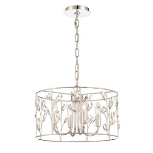 Designer Home Florian 16-in x 11.5-in Chrome Pendant Light