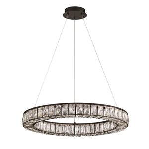 Designer Home Aurelis LED Matte Black Crystal Chandelier