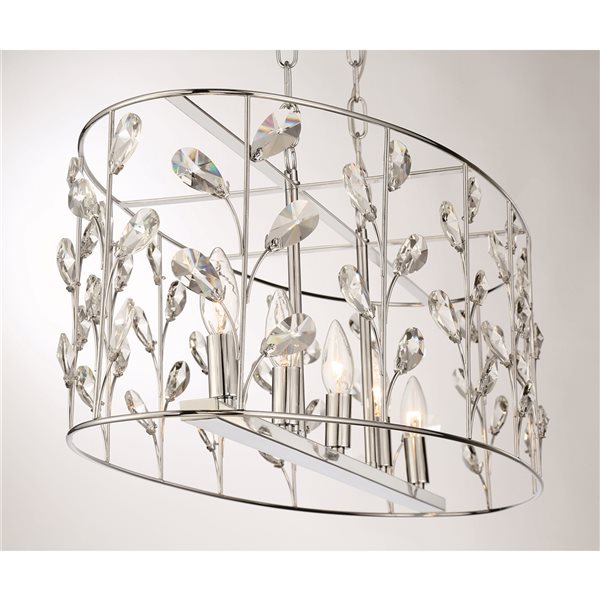 Designer Home Florian 5-Light Chrome Crystal Chandelier