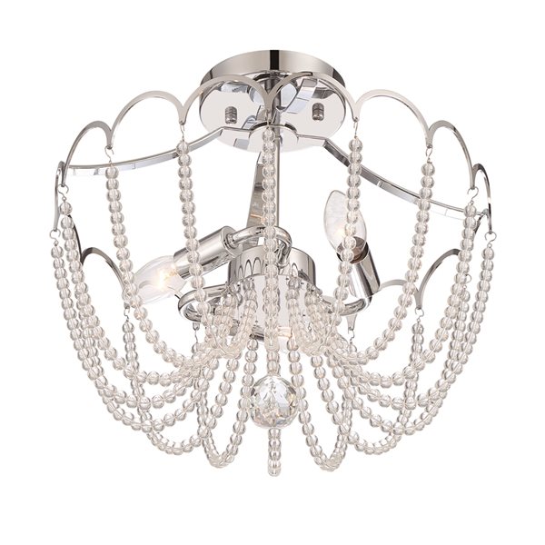 Designer Home Calliope 13.5-in Chrome LED Semi-Flush Mount Light