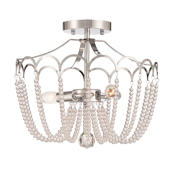 Designer Home Calliope 13.5-in Chrome LED Semi-Flush Mount Light